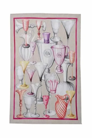 Prezzo Scontato Tessitura Toscana Strofinaccio Cheers Fucsia 50x70 cm