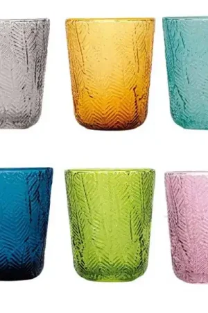 Popolare Fade Set 6 bicchieri Montego vetro in pasta Multicolor 30cl