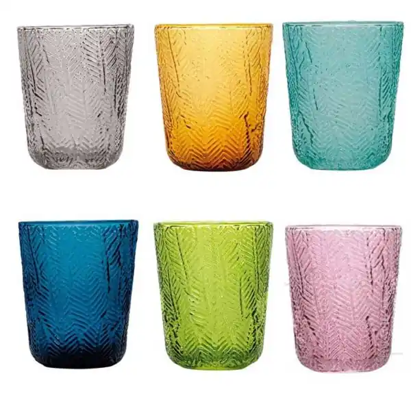 Popolare Fade Set 6 bicchieri Montego vetro in pasta Multicolor 30cl