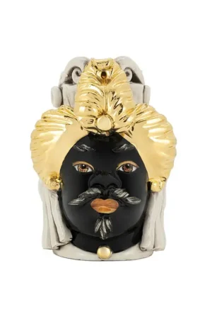 Verus Ceramiche Abhika Testa di Moro Man Small Chic 19 cm Oro Consegna Rapida