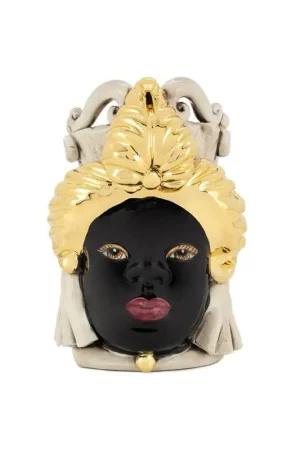 Saldi Verus Ceramiche Abhika Testa di Moro Lady Small Chic 19 cm Oro