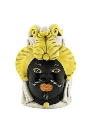 Verus Ceramiche Abhika Testa di Moro Man small Giallo 19 cm Offerta Limitata