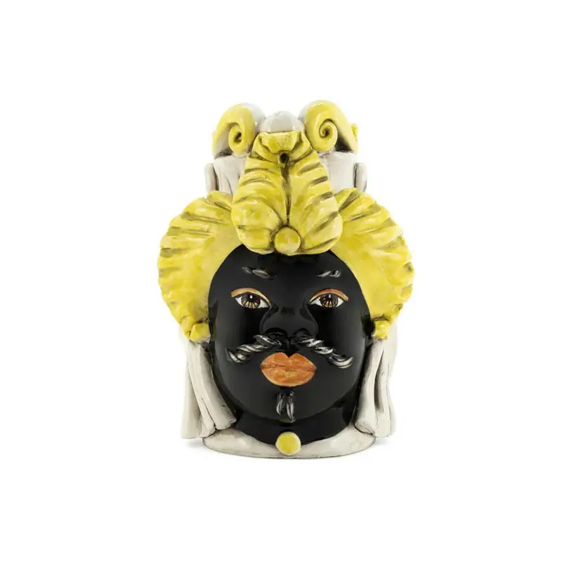Verus Ceramiche Abhika Testa di Moro Man small Giallo 19 cm Offerta Limitata