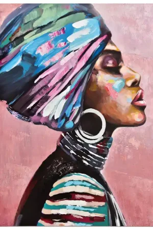 Occasione Imperdibile Agave Quadro Kayan Dipinto a Mano 90x120 cm