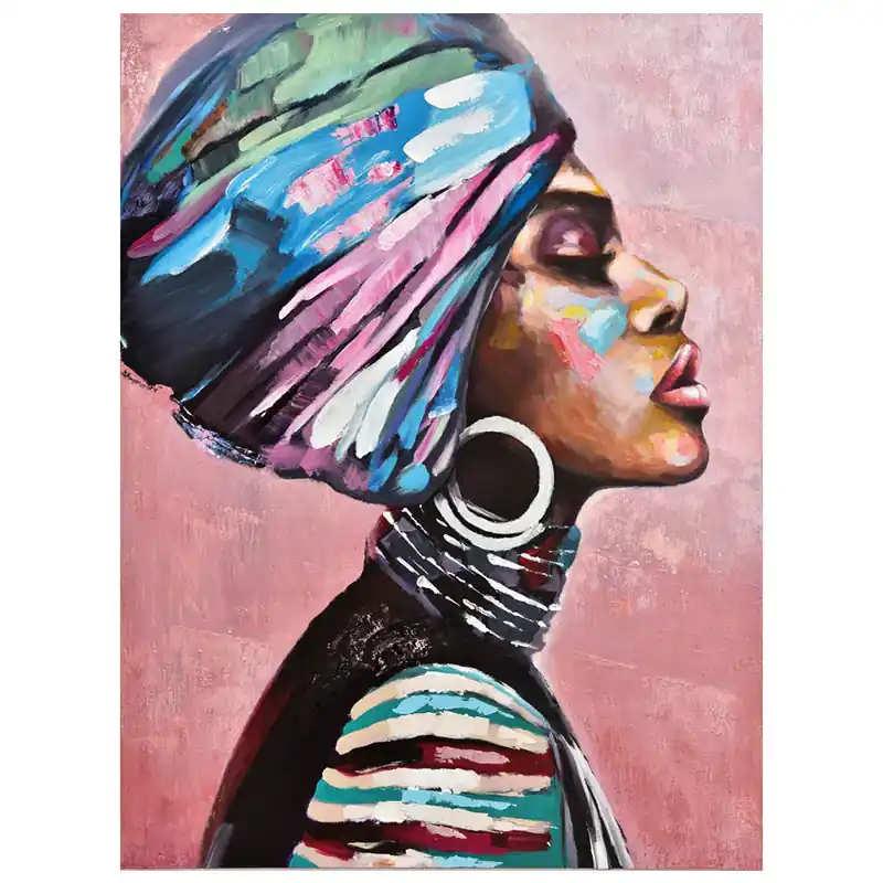 Occasione Imperdibile Agave Quadro Kayan Dipinto a Mano 90x120 cm