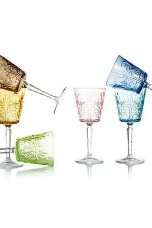 Feeling Set 6 Calici Barocco Multicolor in Vetro Offerta Limitata