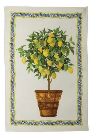 Economico Tessitura Toscana Strofinaccio in lino Limonaia Coccio 50 X 70 cm