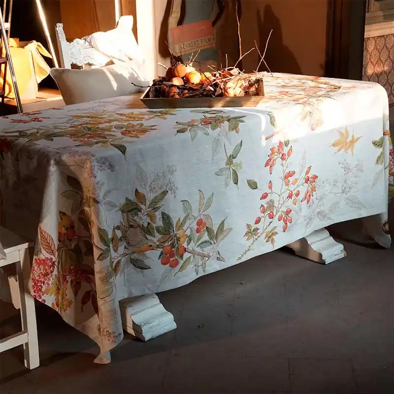 Pagamento Sicuro Tessitura Toscana Tovaglia Arbousier In Lino 170x270 cm