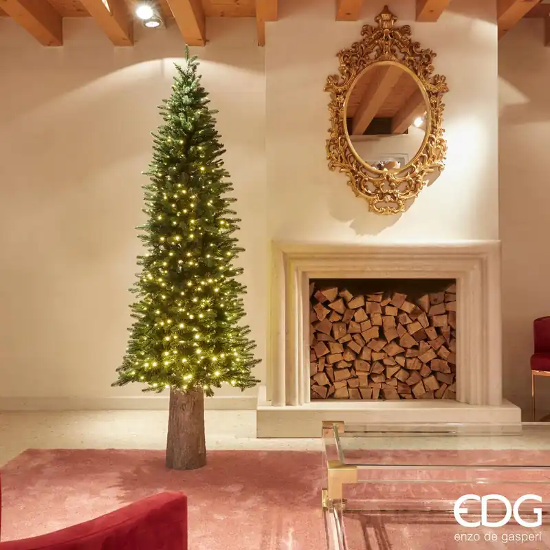 EDG Enzo de Gasperi Albero di Natale Pino Slim 210 cm con 480 luci led Esclusivo