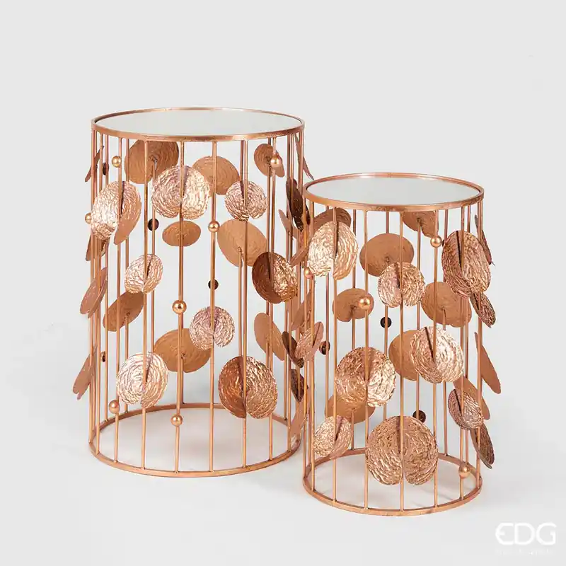 Compra Adesso EDG Enzo De Gasperi Set 2 Pezzi Tavolo Foglie Metal