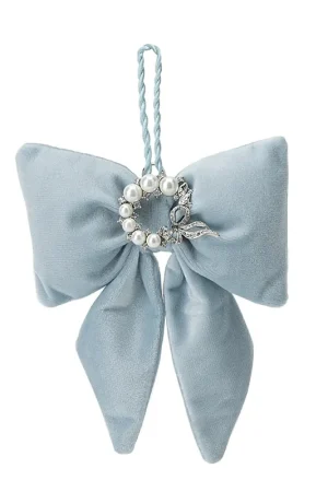 Non Perdere Hervit Fiocco In Velluto Celeste Con Coroncina 14x18 cm