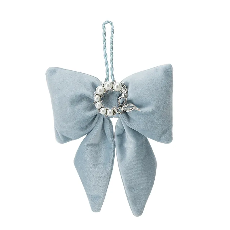 Non Perdere Hervit Fiocco In Velluto Celeste Con Coroncina 14x18 cm