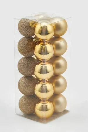Ultimissimo Modello EDG Enzo De Gasperi Palline di Natale Poly Mix Box 20 pz D4 cm Oro lucido