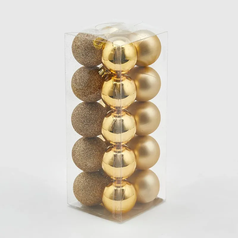 Ultimissimo Modello EDG Enzo De Gasperi Palline di Natale Poly Mix Box 20 pz D4 cm Oro lucido