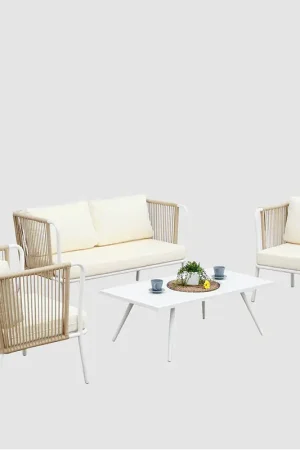 EDG Enzo de Gasperi Salotto Esterno da Giardino Divano + 2 Poltrone con Tavolino Promozione Esclusiva