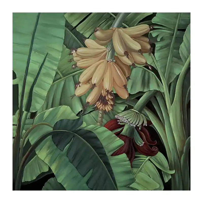 Subito Disponibile Agave Quadro Il Banano Dipinto a Mano 100x100 cm