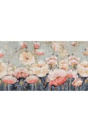 Agave Quadro Rich Flowers Dipinto a Mano 150x60 cm Pagamento Sicuro