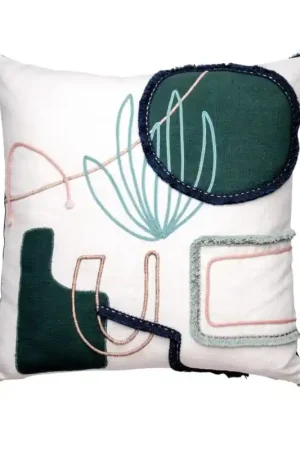 Esclusivo L‘Oca Nera Cuscino in Cotone Ricamato 45x45 cm