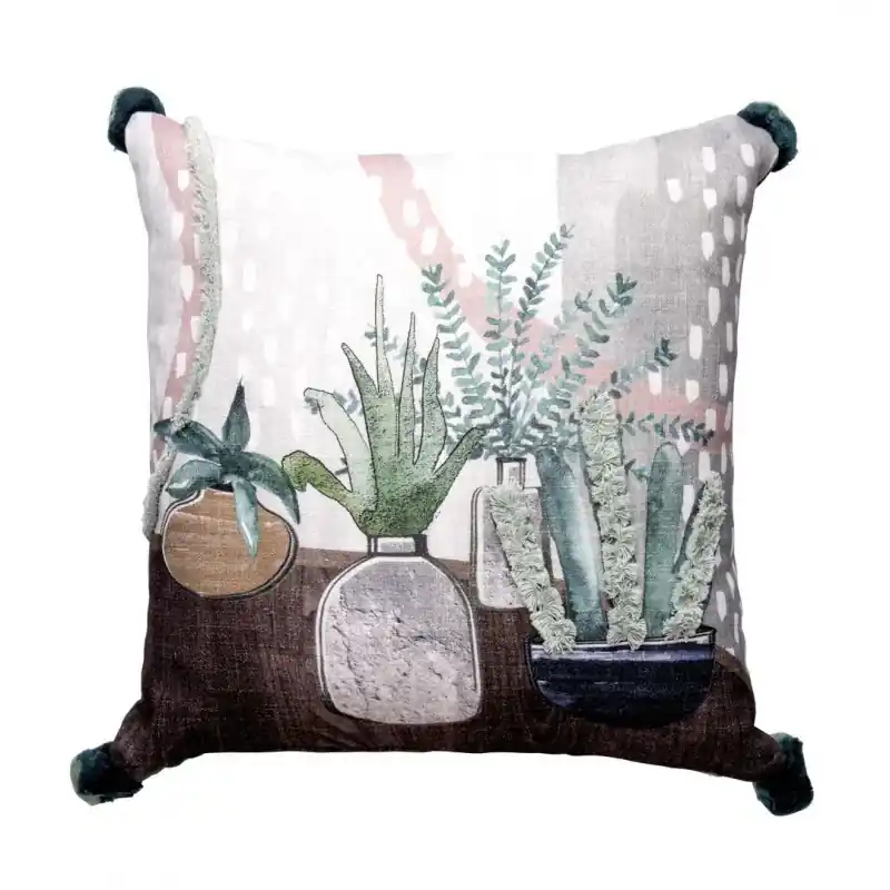 L‘Oca Nera Cuscino in Cotone Ricamato 45x45 cm Direttamente Dal Produttore