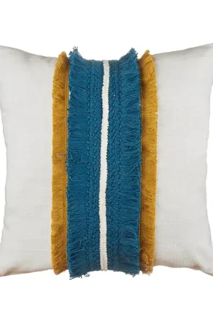 L‘Oca Nera Cuscino in Cotone con Frangie 45x45 cm Spedizione Espresso