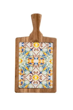 Brandani Tagliere Formaggio Medicea con Vetro Decorato Spedito Oggi