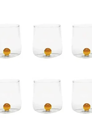 Non Perdere Zafferano Set 6 Bicchieri Tumbler Bilia Giallo Oro 44 cl