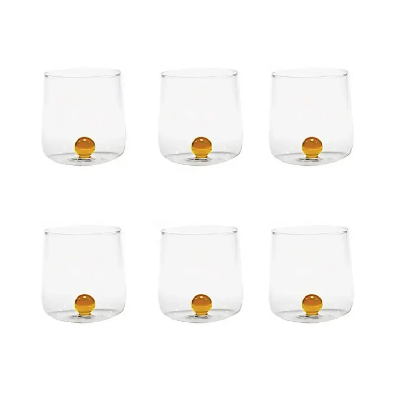 Non Perdere Zafferano Set 6 Bicchieri Tumbler Bilia Giallo Oro 44 cl