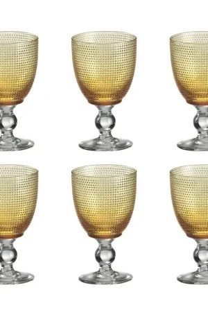 Offerta Del Giorno Onlylux Set 6 Calici Vino Trame Ambra H15 cm