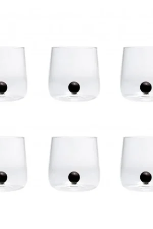 Nuova Collezione Zafferano Set 6 Bicchieri Tumbler Bilia Nera 44 cl