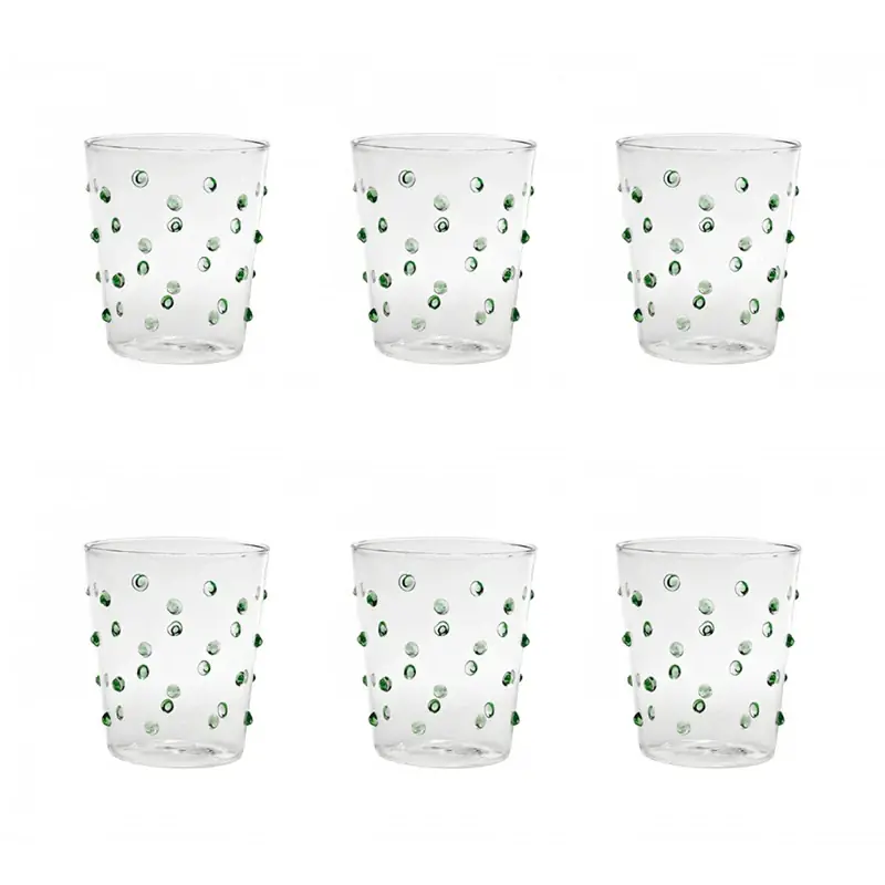 Zafferano Set 6 Bicchieri Tumbler Party Verdi 45 cl Economico