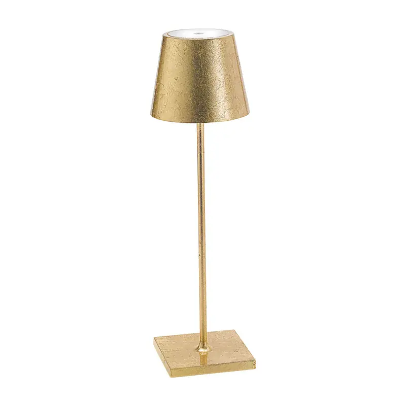 Zafferano Poldina pro Lampada da Tavolo foglia Oro 38 cm Ultima Occasione