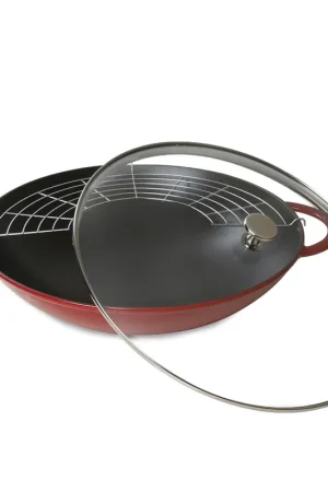 Staub Padella Wok in ghisa 2 Manici D 37cm Rosso Non Perdere