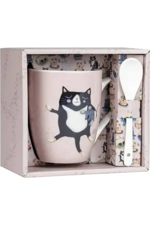 Enesco Mug con Cucchiaio Crazy Cat Prezzo Conveniente