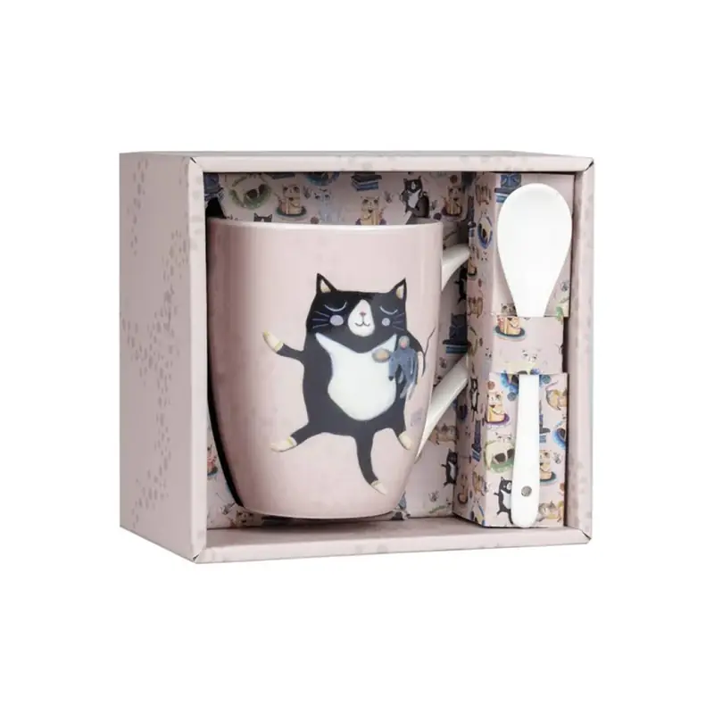 Enesco Mug con Cucchiaio Crazy Cat Prezzo Conveniente