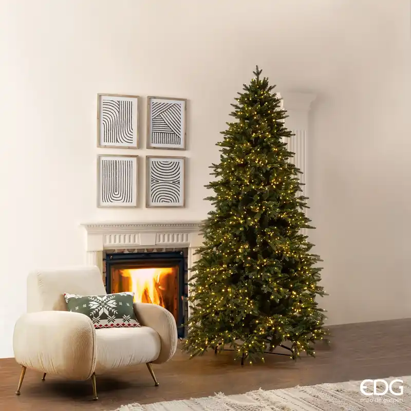 EDG Enzo de Gasperi Albero di Natale Pino Cristallo 240 cm Natural con 2500 Mini Led Novità