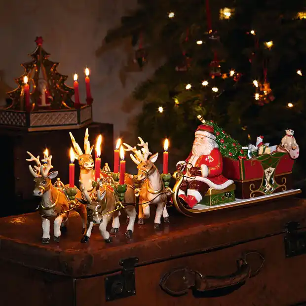 Più Venduto Villeroy & Boch Babbo Natale sulla Slitta con Renne L 55 cm