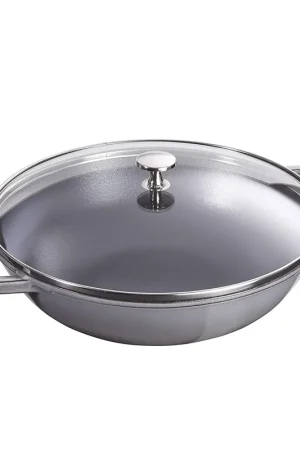 Staub Padella Wok in ghisa 2 Manici D 30 cm Grigio A Buon Prezzo
