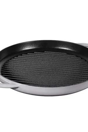 Promozione Esclusiva Staub Grill Bistecchiera Rotonda in ghisa 30 cm Grigio