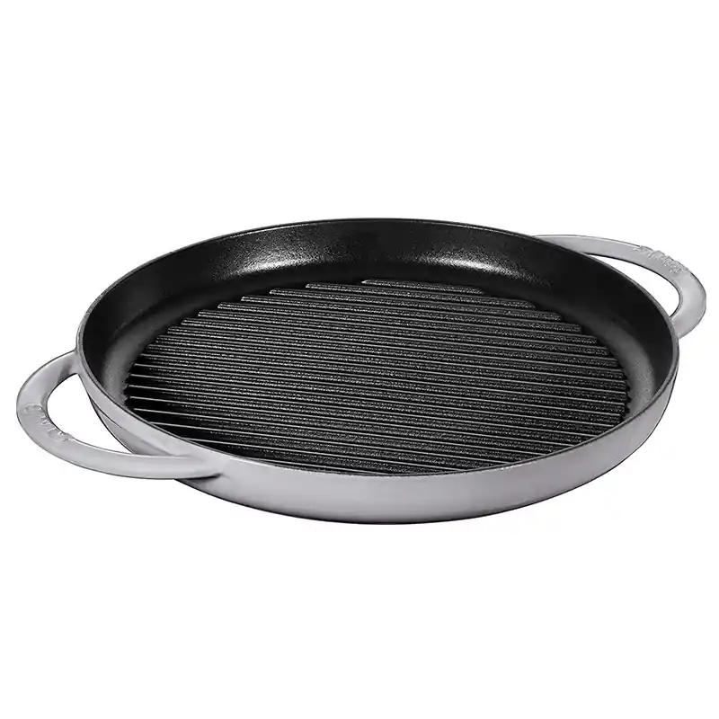 Promozione Esclusiva Staub Grill Bistecchiera Rotonda in ghisa 30 cm Grigio