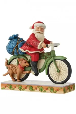 Economico Enesco Statuetta Natalizia Babbo Natale in Bicicletta