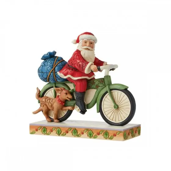 Economico Enesco Statuetta Natalizia Babbo Natale in Bicicletta