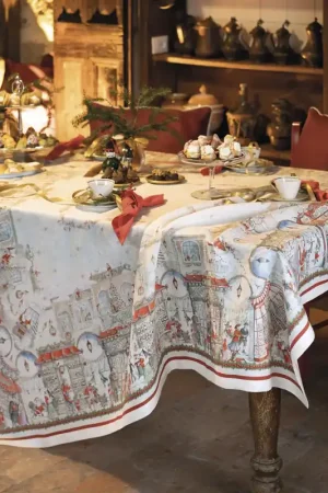 Di Tendenza Tessitura Toscana Telerie Tovaglia Natalizia Christmas Shopping 170x360 cm