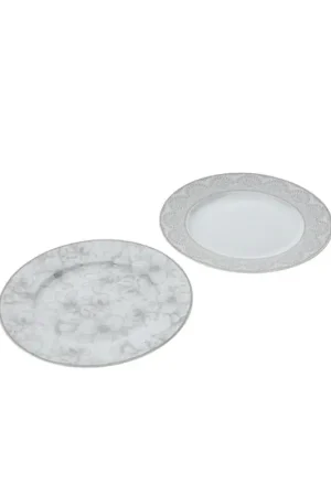 Hervit Set 2 Piattini Dessert in Porcellana D19,5 cm Subito Disponibile
