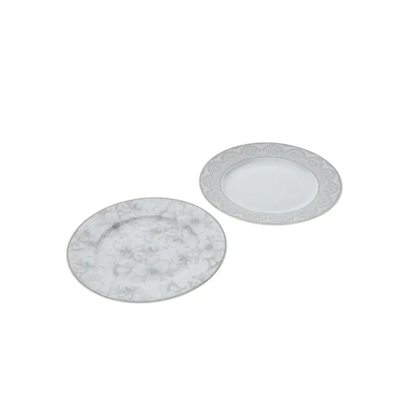 Hervit Set 2 Piattini Dessert in Porcellana D19,5 cm Subito Disponibile