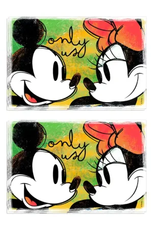 Ultimissimo Modello Egan Set 2 Tovagliette Mickey e Minnie Verde 31x46 cm