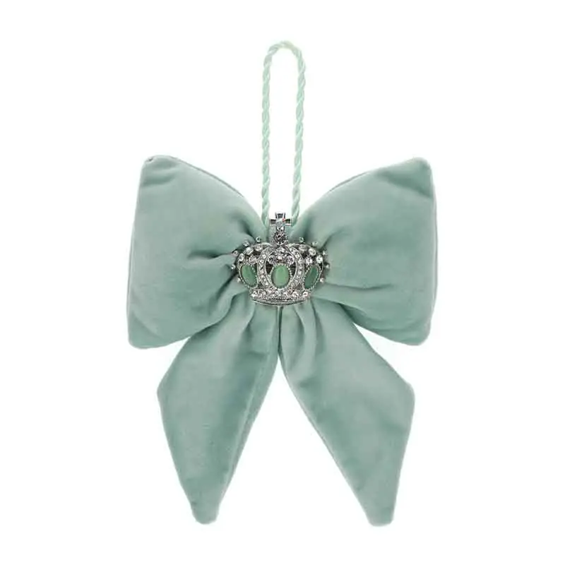 Ultima Occasione Hervit Fiocco In Velluto Verde Con Corona 14x18 cm
