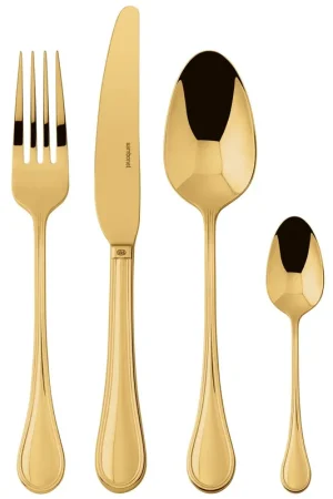 Ultime Pezzi Sambonet Servizio di Posate 24 Pezzi Royal Mirror PVD Gold in Acciaio Inox