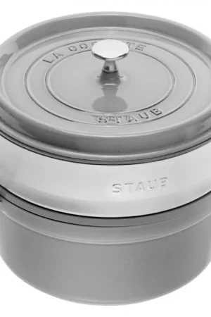 Staub Cocotte Tonda con Vaporiera 26 cm Grigio Offerta Speciale