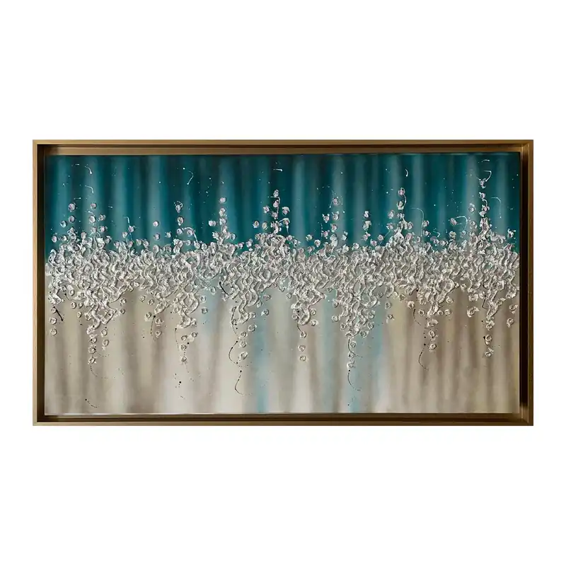 Art Maiora Quadro Comete con Cornice Oro Dipinto a Mano su Tela 140x80 cm Ottanio Ultimissimo Modello