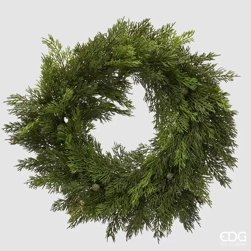 Offerta EDG Enzo De Gasperi Ghirlanda Natalizia Thuja con Bacche D50 cm
